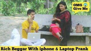 Beggar With iPhone Apple Laptop Prank | Rich Beggar Prank | @Bobby Butt
