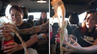 COKE + MENTOS PRANK IN CAR