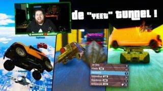 DOODLACHEN in de YEET TUNNEL! – GTA race #2 met Frank, Rob, Raoul, Mark & Milo!