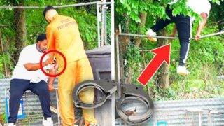 Escaped prisoner prank in the hood!