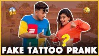 Fake Tattoo Prank on @Awez Darbar 😂❤️ || Anam Darbar