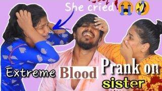 Horrible bleeding prank on sister | Ram jaanu blood prank