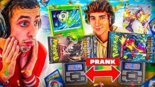 JE PRANK FARSATTACK DANS CETTE OUVERTURE POKEMON AVEC DES BOOSTER PESÉE.. (il était pas prêt)