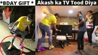 PRANK ON Akash On His Birthday – New Tv Tood Diya *CRYING*
