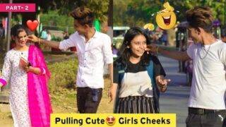 Pulling Cheeks Prank || Part-2 #Pulling #stranger #cheek #prank #India #prayagraj #Allahabad ||