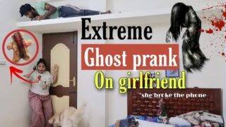 Scary ghost prank on Girlfriend | Epic Dangerous prank | Ram with Jaanu prank | Prank war tamil
