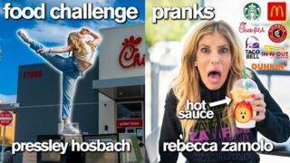 Starbucks & Chick-fil-A Food Challenge *and Pranking Rebecca Zamolo*