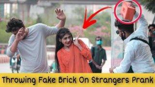 Throwing Fake Brick On People With No Mask | Prank in Pakistan