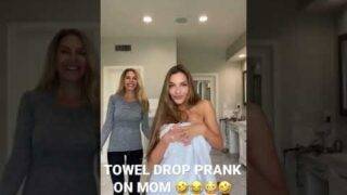 Towel Drop Prank On Mom | #Shorts